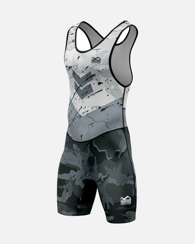 Phantom Athletics Wrestling Singlet Delta – White/Grey/Black