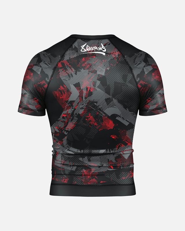 8 WEAPONS Rashguard Hit 2.0 – Sort/Rød