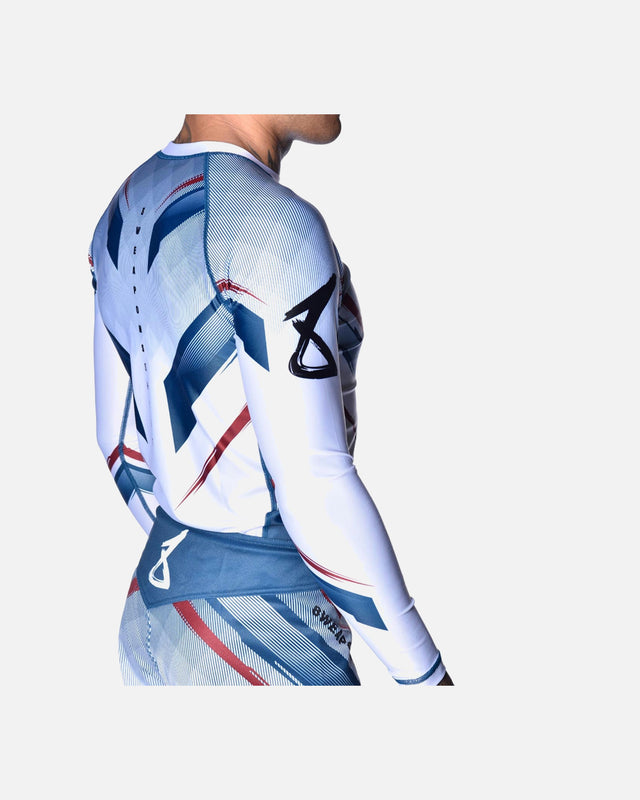 8 WEAPONS Rashguard Shift – Weiß/Navy/Rot