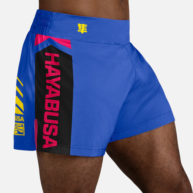 Pantaloncini Muay Thai Hayabusa Icon – Blu/Giallo