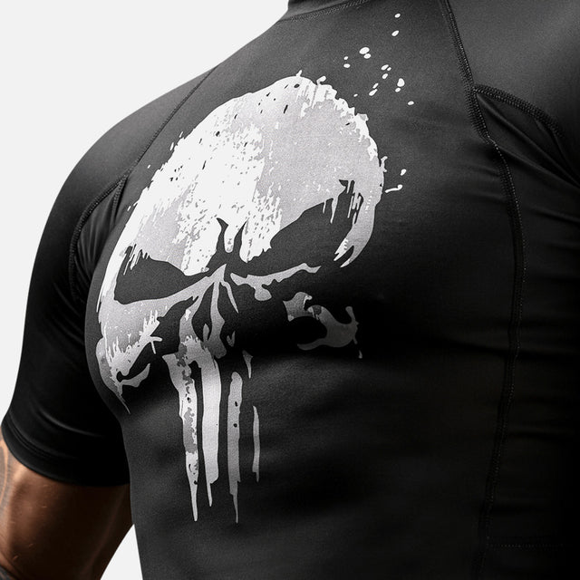 Hayabusa x Marvel Rashguard The Punisher Kurzarm – Schwarz