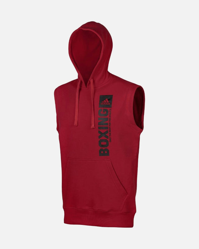 Adidas Hoodie senza maniche Boxing – Rosso/Nero