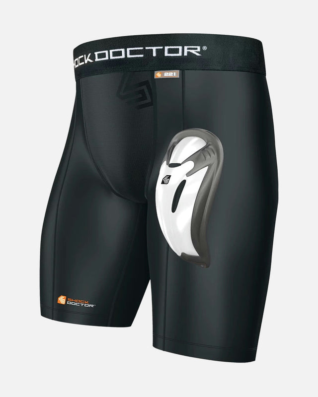 Pantaloncini a compressione Shock Doctor Bioflex – Nero/Bianco