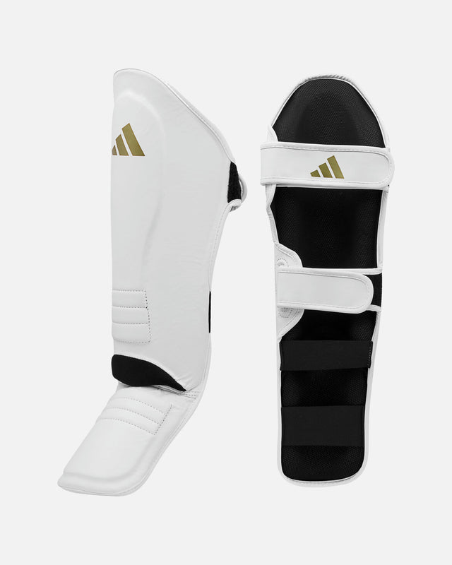 Paratibie Adidas Speed Thai Shin-n-Step – Bianco/Oro
