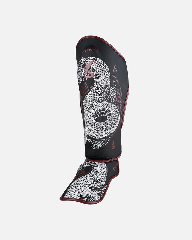 Espinilleras 8 WEAPONS Sak Yant Naga – Negro/Burdeos