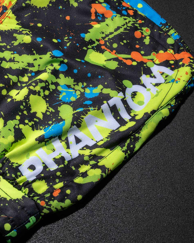 Spodenki MMA Phantom Athletics Fusion Splatter – Czarne/Neon