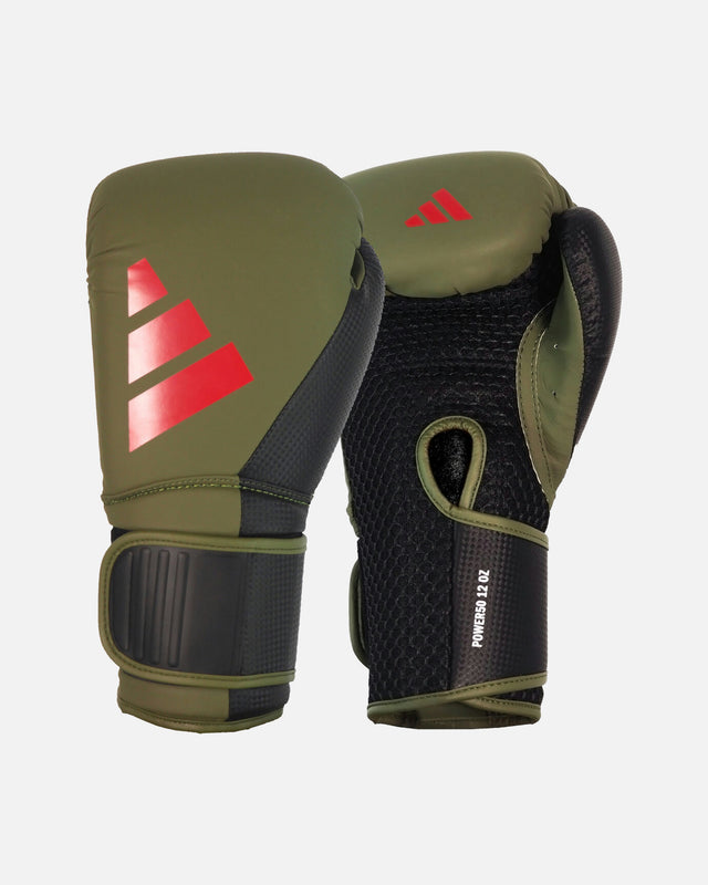 Gants de boxe Adidas Power 50 – Vert/Rouge