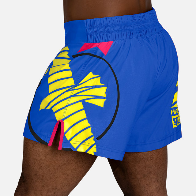 Pantaloncini Muay Thai Hayabusa Icon – Blu/Giallo