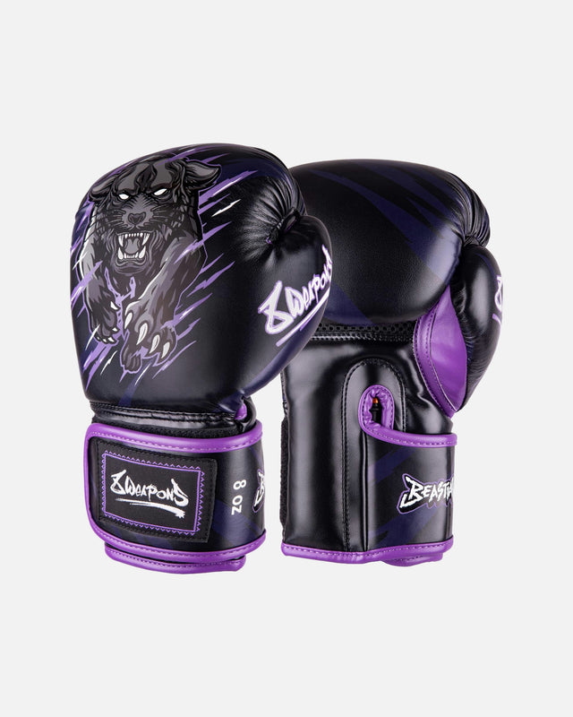 Gants de boxe 8 WEAPONS Beastial Panther Enfant – Noir/Violet