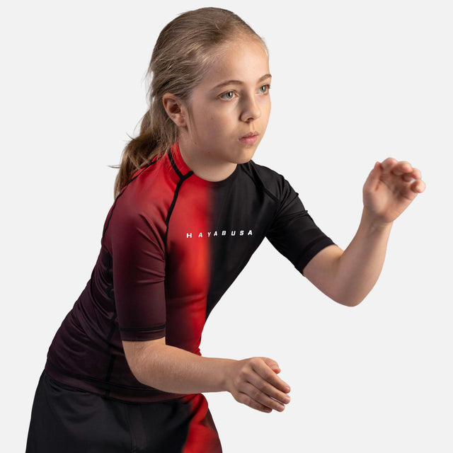 Rashguard Hayabusa Apex Nova manches courtes enfant - Rouge