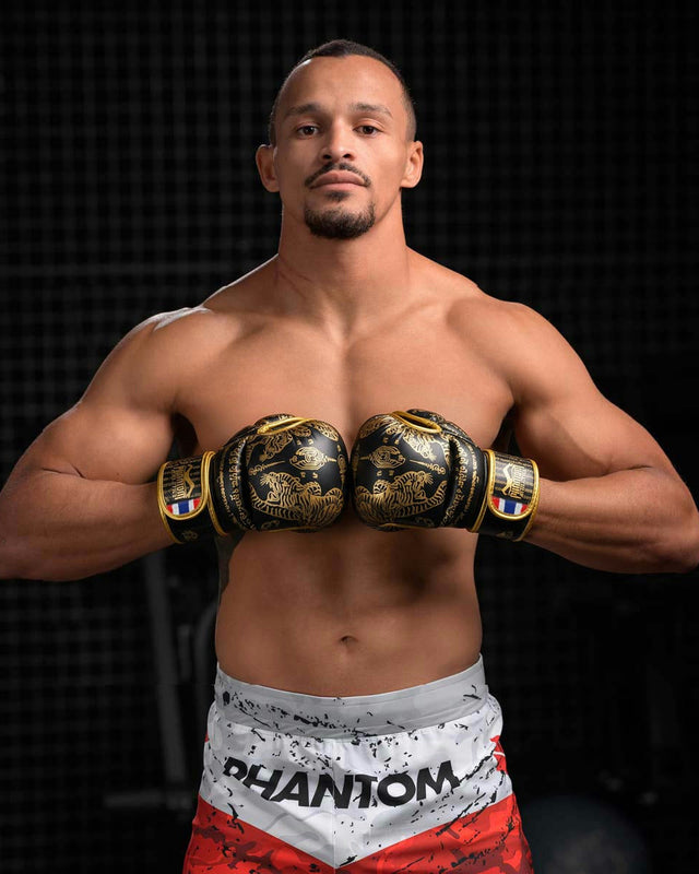 Rękawice MMA sparingowe Phantom Athletics Muay Thai – Czarne/Złote