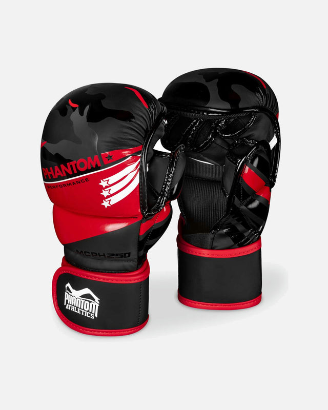 Phantom Athletics MMA-Handschuhe Raider – Rot/Schwarz Camo