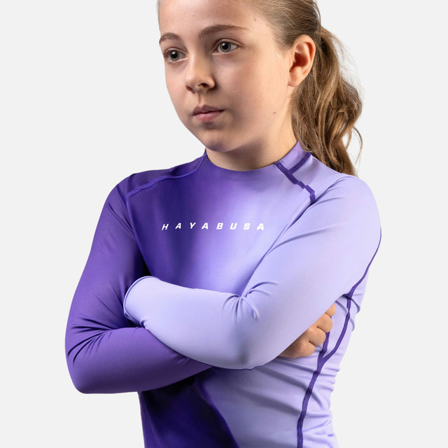Rashguard Hayabusa Apex Nova Maniche Lunghe Bambini - Viola