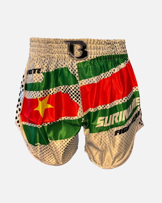 Pantaloncini Muay Thai Booster Suriname – Bianco