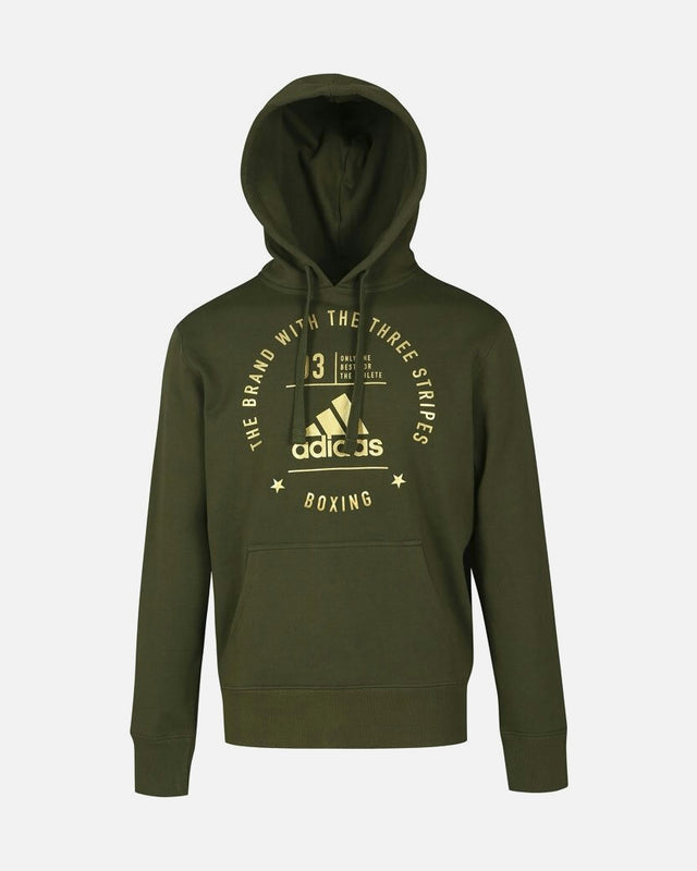 Camisola com capuz Adidas Community Boxing – Verde/Ouro