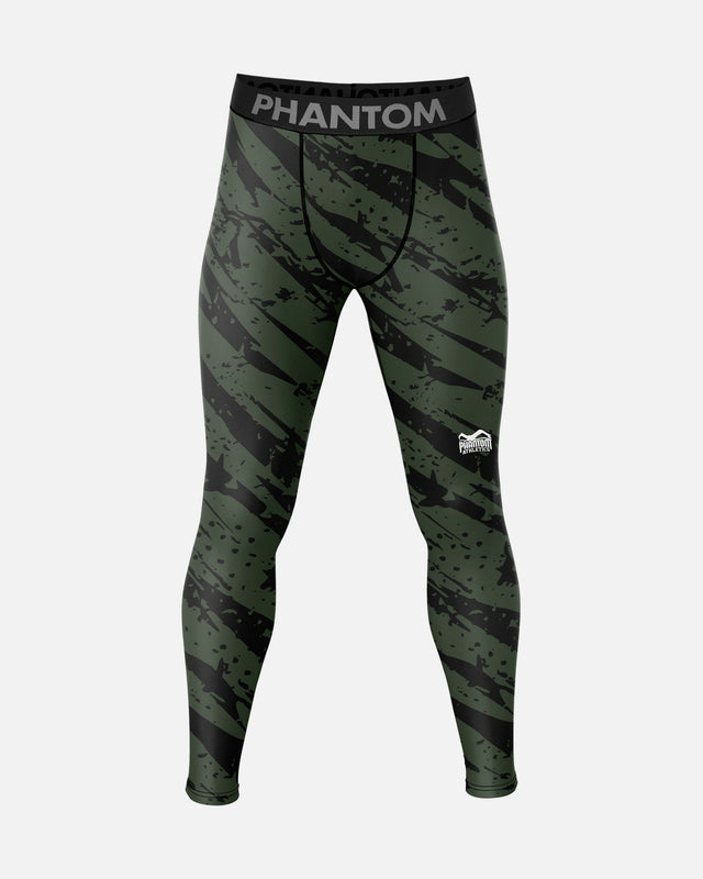 Shorts de compression Phantom Athletics Camo Tiger – Vert armée