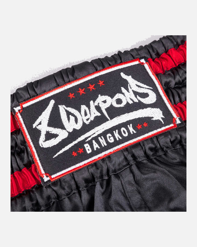 8 WEAPONS Muay Thai shorts Bangkok – Sort/Hvid