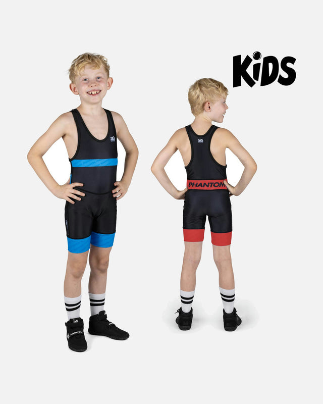Phantom Athletics Worstelsinglet Raptor Kinder – Rot/Blau