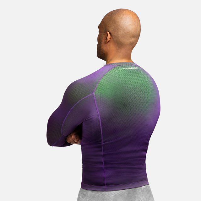 Rashguard Hayabusa Fusion Mangas Compridas – Roxo/Verde