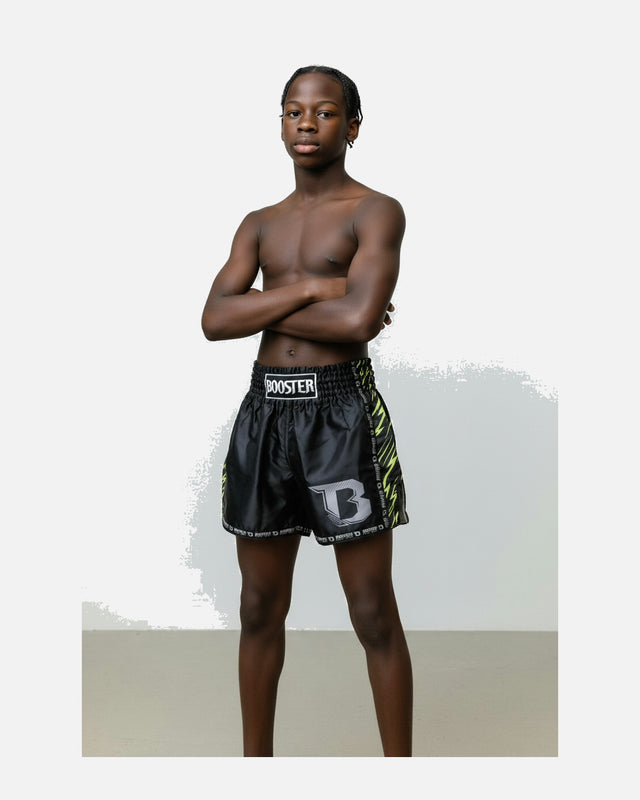 Booster Muay-Thai-Shorts Combat Series 5 Kinder – Schwarz