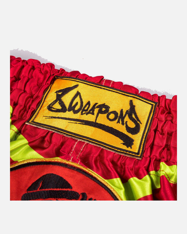 Shorts de Muay Thai 8 WEAPONS Jurassic – Vert Néon/Rouge Sang