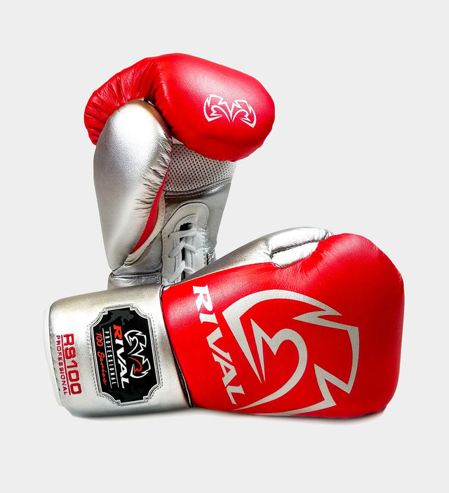 Rival Boksehandsker RS100 Professional - Rød/Sølv - Boksehandsker