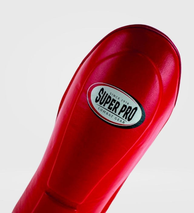 Super Pro Shin guards Thai Pro Leather - Red - Shin guards