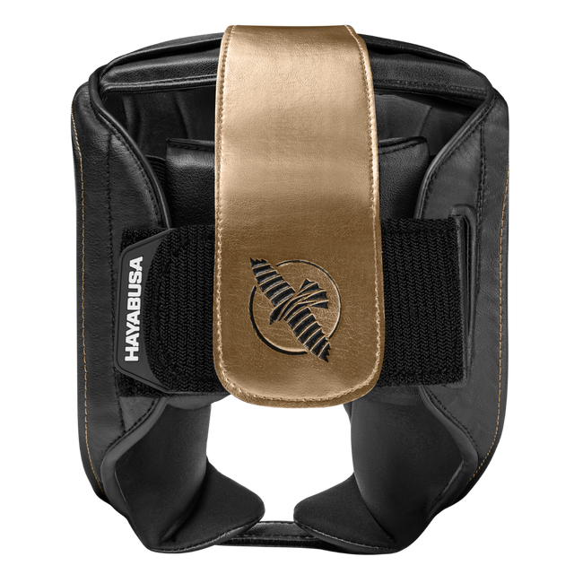 Capacete de boxe Hayabusa T3 com proteção das maçãs do rosto – Preto/Ouro