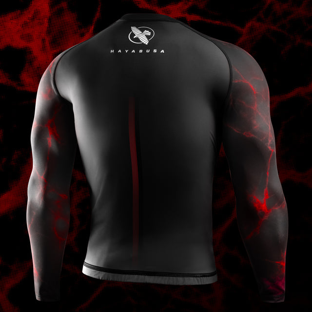 Rashguard Hayabusa x UFC BJJ Maniche Lunghe – Nero/Rosso