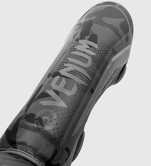 Caneleiras de kickboxing Venum Elite – Cinzento Camuflagem