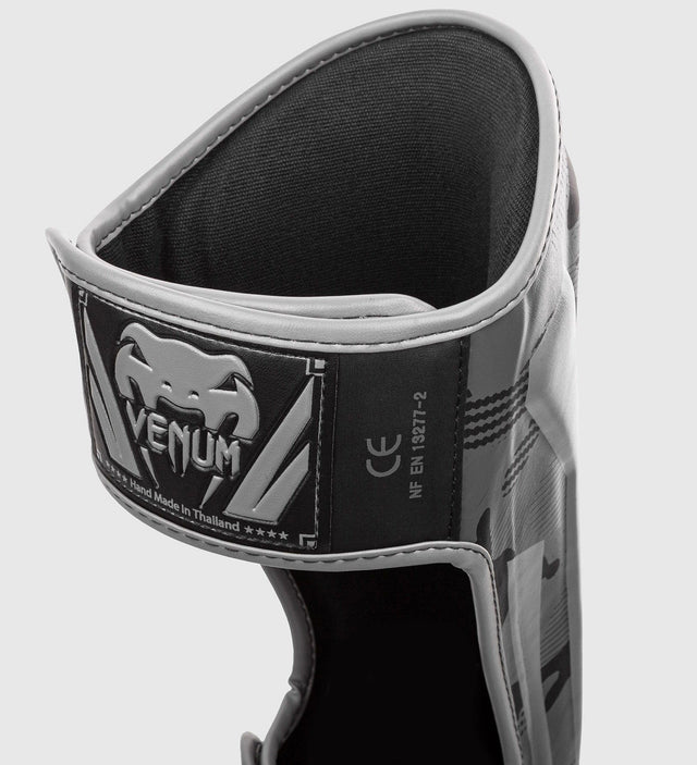 Caneleiras de kickboxing Venum Elite – Cinzento Camuflagem
