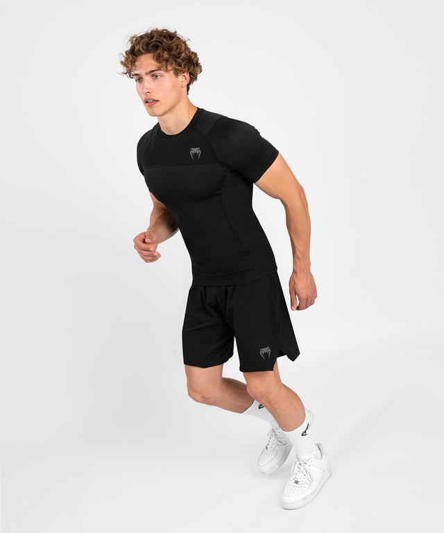Venum Rashguard G-Fit Air Krátké rukávy – Černá/Černá – Trička