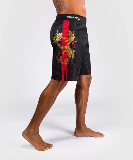 Calções de MMA Venum x TEKKEN 8 – Marshall Law – Preto/Vermelho/Ouro