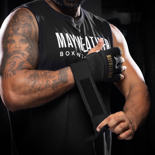 Mănuși interioare Hayabusa x Mayweather Deluxe Quick Wraps – Negru/Aur