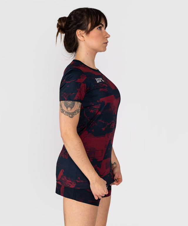 T-shirt de boxe Venum UFC Zenith – Azul-marinho/Bordô/Prateado