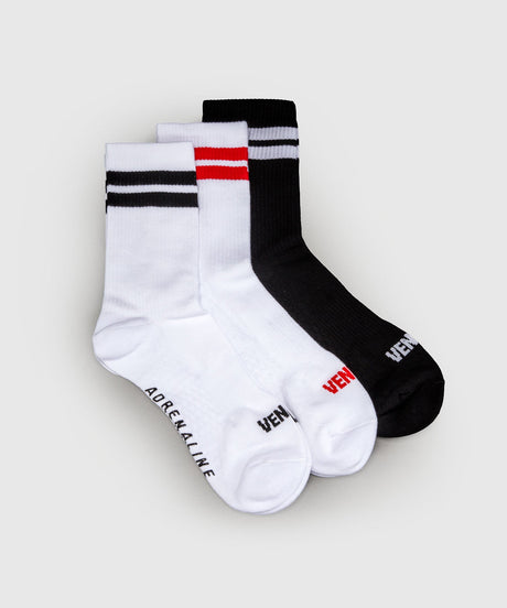 Venum Adrenaline Socks 3-Pack – Black/White/Red