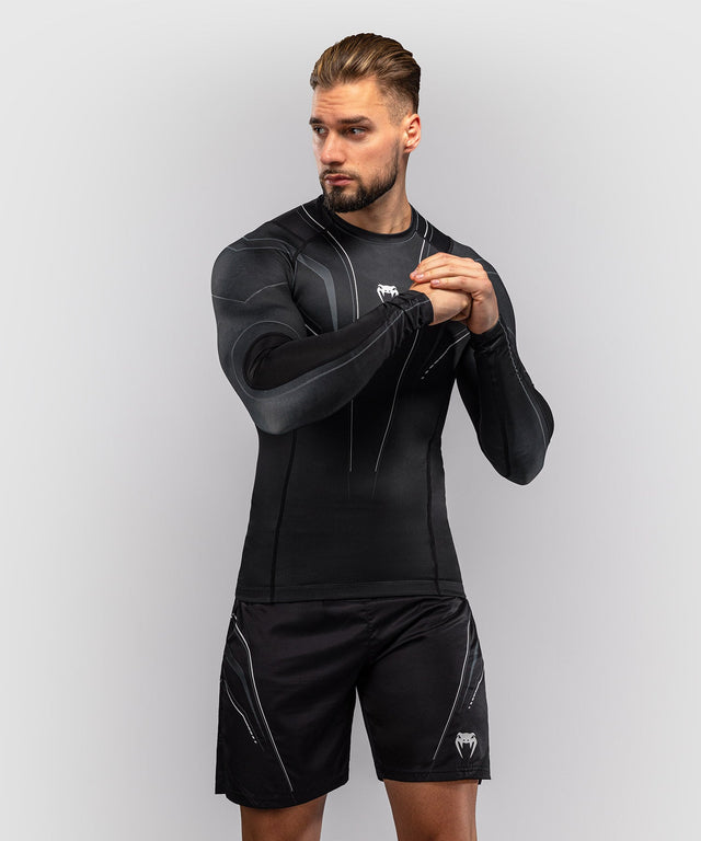 Rashguard Venum Streamline Maniche Lunghe – Nero/Bianco