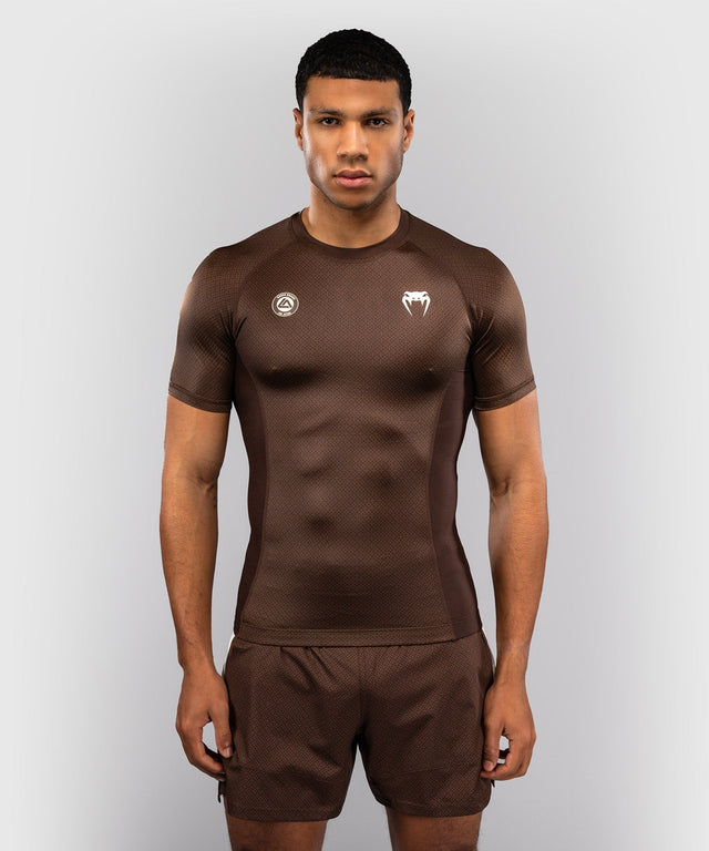 Venum Rashguard x Roger Gracie Academy Korte Mouwen - Donkerbruin