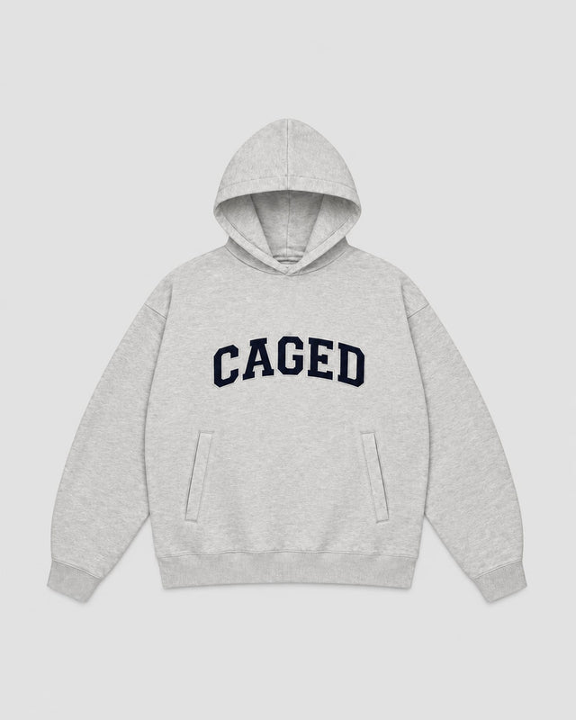 Sudadera con capucha Caged Varsity – Gris Jaspeado