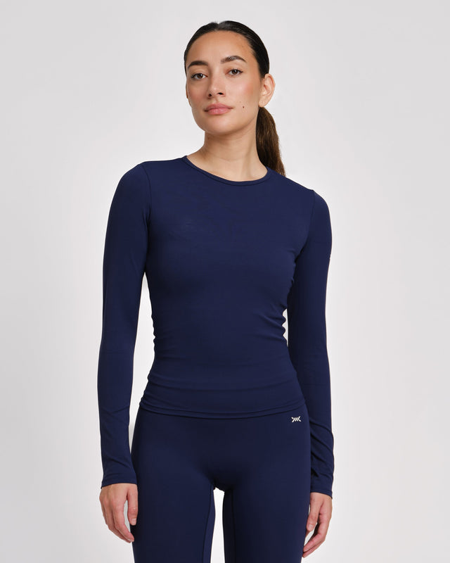 Caged Aspire Langarmshirt – Marineblau