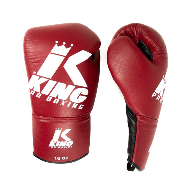 King Pro Boxing Boksehandsker BG1 med snøreluk - Rød/Sort