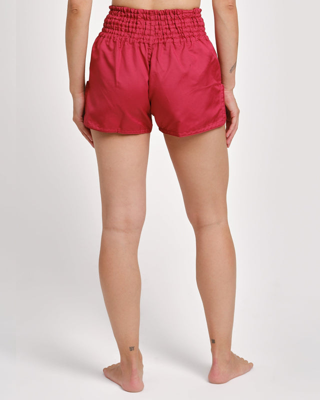 Caged Muay Thai Shorts Classic - Rood/Wit vrouw