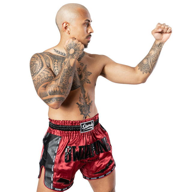 8 WEAPONS Muay Thai shorts Carbon - Rød