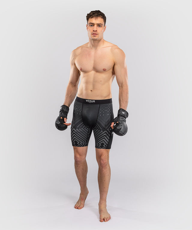 Shorts de compression Venum Midnight Fury – Noir/Gris/Argent