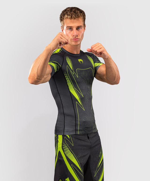 Rashguard Venum Amazonia Reborn manches courtes – Noir/Vert