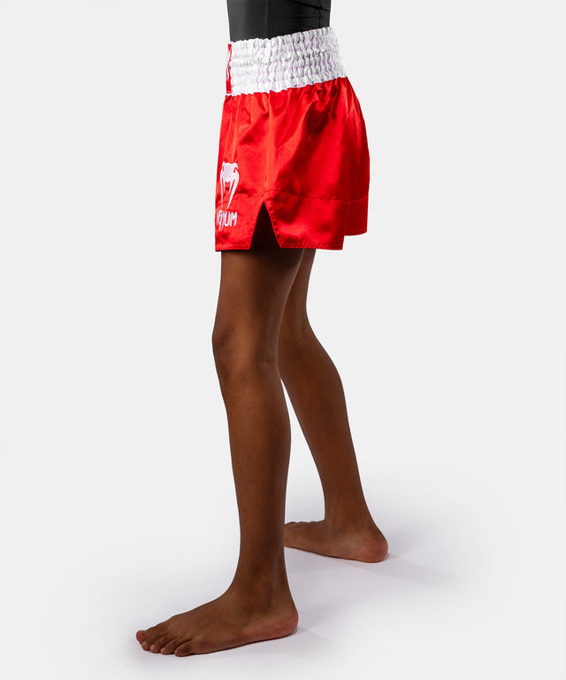 Shorts de Muay Thai Venum Classic Enfant - Rouge feu