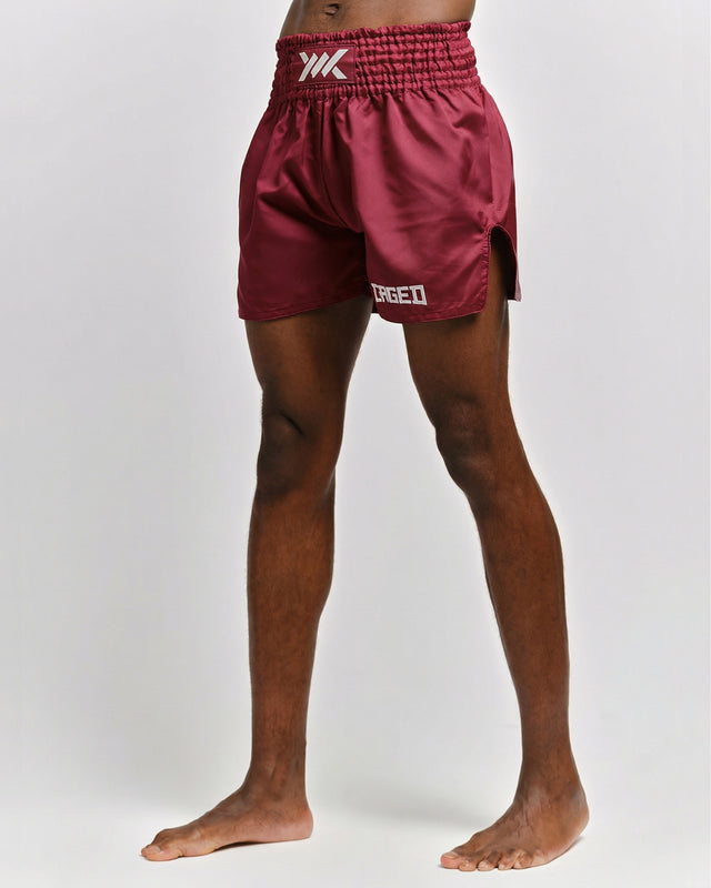 Shorts de Muay Thai Caged Classic – Bordeaux/Blanc