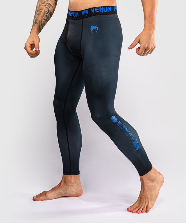 Pantaloncini a compressione Venum Thunder Dragon – Nero/Blu reale