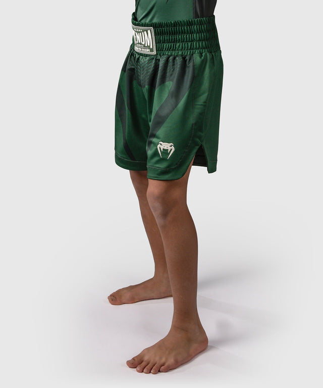Shorts de boxe Venum Attack Enfant – Vert/Blanc cassé