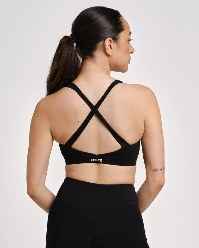 Caged Essential Sport-BH – Schwarz